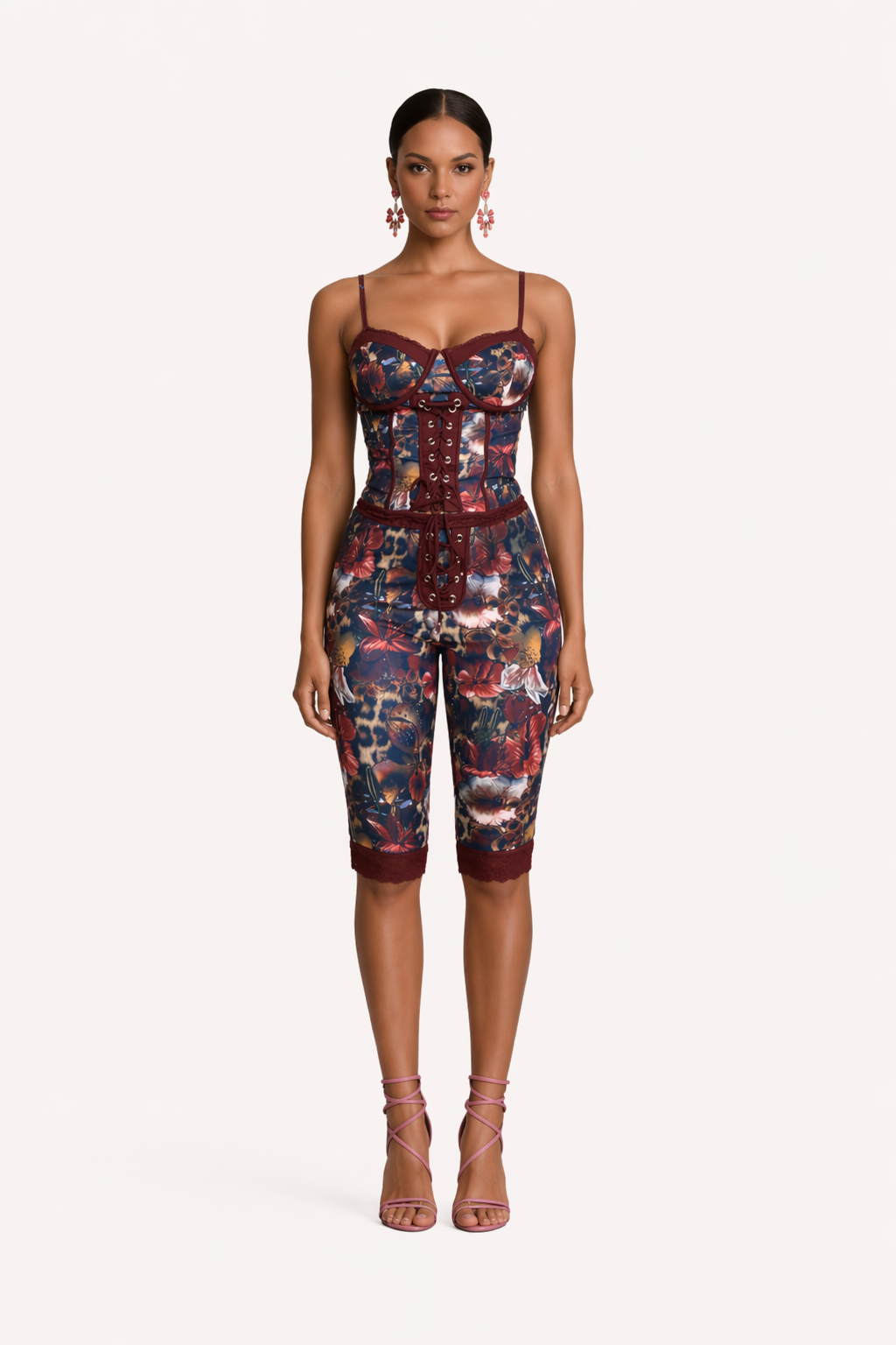 Mystic Bloom Laced Up Contour top